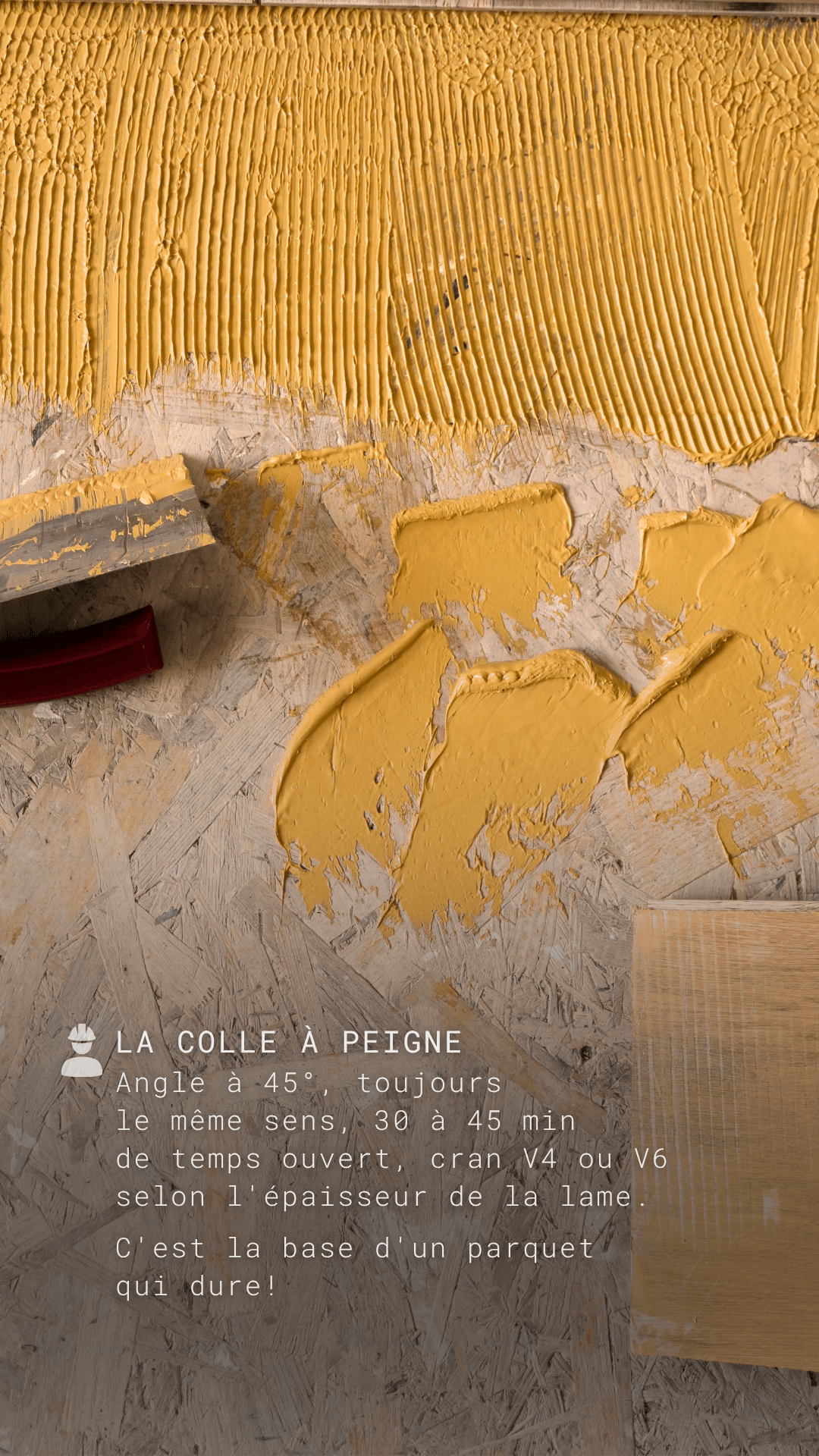 Parquet collé à peigne